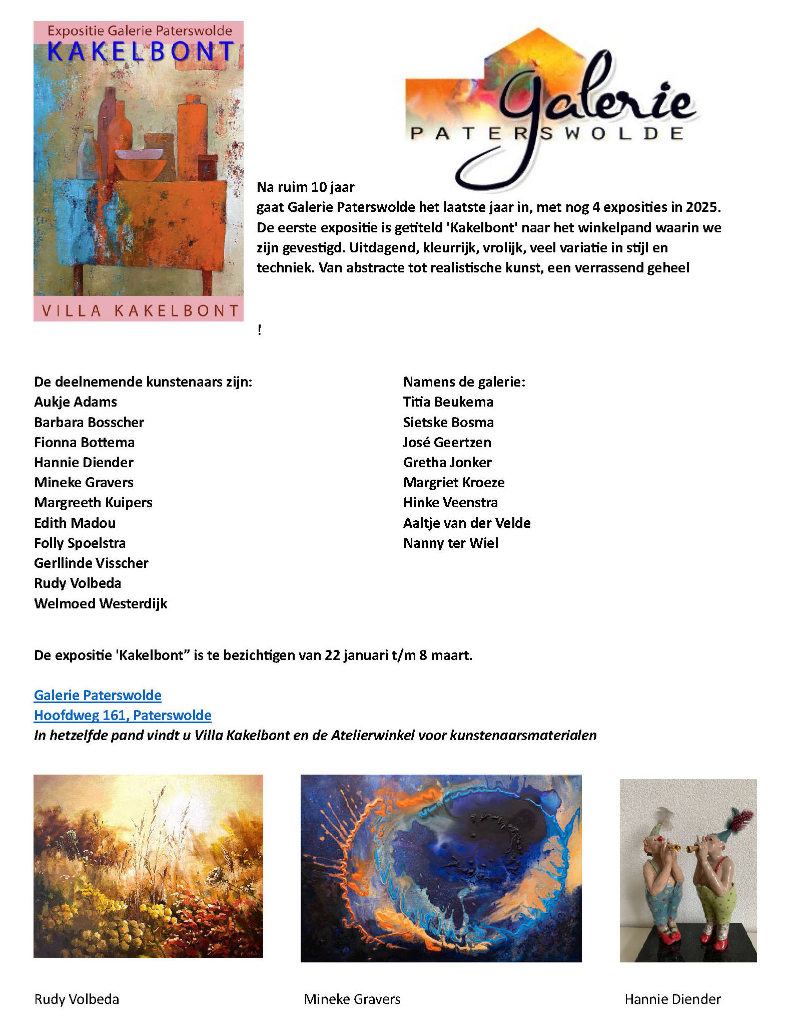 Expositie galerie Paterswolde
